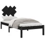 Estructura cama madera maciza individual negro 75x190 cm de vidaXL, Camas y somieres - Ref: Foro24-3104832, Precio: 104,01 €,...