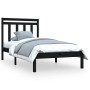 Black single solid wood bed frame 75x190 cm by vidaXL, Beds and slatted bases - Ref: Foro24-3105214, Price: 109,47 €, Discoun...