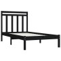 Black single solid wood bed frame 75x190 cm by vidaXL, Beds and slatted bases - Ref: Foro24-3105214, Price: 109,47 €, Discoun...