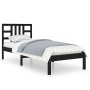 Estructura de cama madera maciza individual negra 75x190 cm de vidaXL, Camas y somieres - Ref: Foro24-3105369, Precio: 108,03...