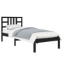 Estructura de cama madera maciza individual negra 75x190 cm de vidaXL, Camas y somieres - Ref: Foro24-3105369, Precio: 108,03...