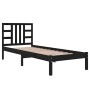 Estructura de cama madera maciza individual negra 75x190 cm de vidaXL, Camas y somieres - Ref: Foro24-3105369, Precio: 108,03...