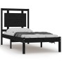 Black single solid wood bed frame 75x190 cm by vidaXL, Beds and slatted bases - Ref: Foro24-3105499, Price: 115,06 €, Discoun...