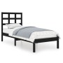 Estructura de cama madera maciza individual negra 75x190 cm de vidaXL, Camas y somieres - Ref: Foro24-3105434, Precio: 108,68...