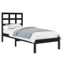 Estructura de cama madera maciza individual negra 75x190 cm de vidaXL, Camas y somieres - Ref: Foro24-3105434, Precio: 108,68...