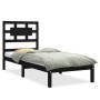 Black single solid wood bed frame 75x190 cm by vidaXL, Beds and slatted bases - Ref: Foro24-3105629, Price: 114,99 €, Discoun...