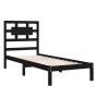 Black single solid wood bed frame 75x190 cm by vidaXL, Beds and slatted bases - Ref: Foro24-3105629, Price: 114,99 €, Discoun...