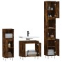 Set de muebles baño 3 pzas madera contrachapada roble ahumado de vidaXL, Muebles de baño - Ref: Foro24-3190280, Precio: 158,5...