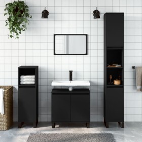 Juego de muebles de baño 3 pzas madera contrachapada negro de vidaXL, Muebles de baño - Ref: Foro24-3190284, Precio: 206,60 €...