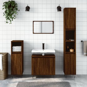 3-piece bathroom furniture set in brown oak plywood by vidaXL, Bathroom furniture - Ref: Foro24-3190282, Price: 179,08 €, Dis...