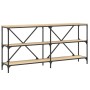 Console table iron wood engineered Sonoma oak 160x30x75 cm by vidaXL, Side tables - Ref: Foro24-832849, Price: 94,02 €, Disco...