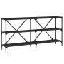 Mesa consola hierro y madera de ingeniería negro 160x30x75 cm de vidaXL, Mesas auxiliares - Ref: Foro24-832848, Precio: 84,66...