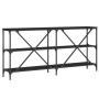 Mesa consola hierro y madera de ingeniería negro 160x30x75 cm de vidaXL, Mesas auxiliares - Ref: Foro24-832848, Precio: 84,66...