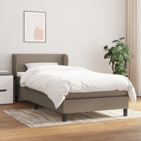 Box spring bed with taupe gray fabric mattress 100x200 cm by vidaXL, Beds and slatted bases - Ref: Foro24-3126145, Price: 321...