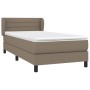 Box spring bed with taupe gray fabric mattress 100x200 cm by vidaXL, Beds and slatted bases - Ref: Foro24-3126305, Price: 362...