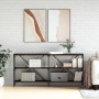 Console table made of iron and engineered oak wood, brown color, measuring 160x30x75 cm. by vidaXL, Side tables - Ref: Foro24...