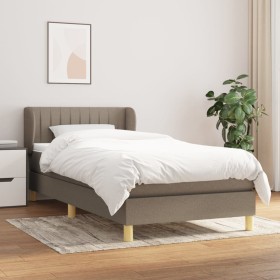 Box spring bed with taupe gray fabric mattress 100x200 cm by vidaXL, Beds and slatted bases - Ref: Foro24-3126945, Price: 327...