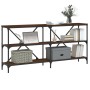 Mesa consola hierro madera ingeniería roble marrón 160x30x75 cm de vidaXL, Mesas auxiliares - Ref: Foro24-832852, Precio: 81,...