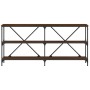 Mesa consola hierro madera ingeniería roble marrón 160x30x75 cm de vidaXL, Mesas auxiliares - Ref: Foro24-832852, Precio: 81,...