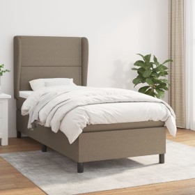 Box spring bed with taupe gray fabric mattress 100x200 cm by vidaXL, Beds and slatted bases - Ref: Foro24-3127865, Price: 386...