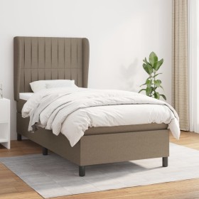 Cama box spring con colchón tela gris taupe 100x200 cm de vidaXL, Camas y somieres - Ref: Foro24-3128105, Precio: 394,99 €, D...