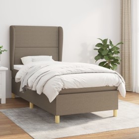 Box spring bed with taupe gray fabric mattress 100x200 cm by vidaXL, Beds and slatted bases - Ref: Foro24-3128425, Price: 391...