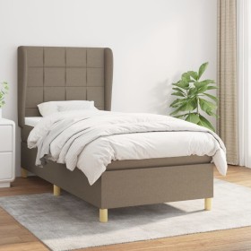 Cama box spring con colchón tela gris taupe 100x200 cm de vidaXL, Camas y somieres - Ref: Foro24-3128505, Precio: 401,99 €, D...