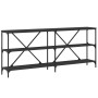 Black engineered iron and wood console table 180x30x75 cm by vidaXL, Side tables - Ref: Foro24-832853, Price: 74,43 €, Discou...