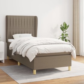 Box spring bed with taupe gray fabric mattress 100x200 cm by vidaXL, Beds and slatted bases - Ref: Foro24-3128665, Price: 406...