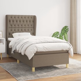 Cama box spring con colchón tela gris taupe 100x200 cm de vidaXL, Camas y somieres - Ref: Foro24-3128745, Precio: 421,52 €, D...