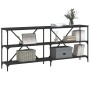 Mesa consola hierro y madera de ingeniería negro 180x30x75 cm de vidaXL, Mesas auxiliares - Ref: Foro24-832853, Precio: 74,43...