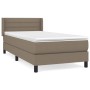 Cama box spring con colchón tela gris taupe 100x200 cm de vidaXL, Camas y somieres - Ref: Foro24-3129773, Precio: 336,90 €, D...