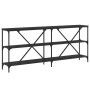 Black engineered iron and wood console table 180x30x75 cm by vidaXL, Side tables - Ref: Foro24-832853, Price: 74,43 €, Discou...