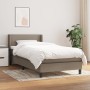 Cama box spring con colchón tela gris taupe 100x200 cm de vidaXL, Camas y somieres - Ref: Foro24-3129533, Precio: 336,44 €, D...