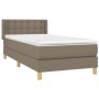 Cama box spring con colchón tela gris taupe 100x200 cm de vidaXL, Camas y somieres - Ref: Foro24-3130573, Precio: 328,53 €, D...