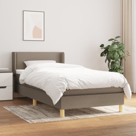 Box spring bed with taupe gray fabric mattress 100x200 cm by vidaXL, Beds and slatted bases - Ref: Foro24-3130173, Price: 327...