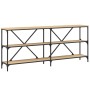 Mesa consola hierro madera ingeniería roble Sonoma 180x30x75 cm de vidaXL, Mesas auxiliares - Ref: Foro24-832854, Precio: 100...