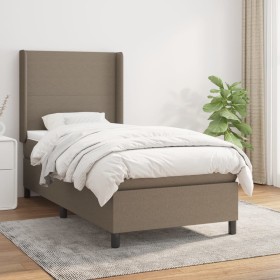 Box spring bed with taupe gray fabric mattress 100x200 cm by vidaXL, Beds and slatted bases - Ref: Foro24-3131253, Price: 392...