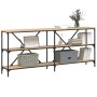 Mesa consola hierro madera ingeniería roble Sonoma 180x30x75 cm de vidaXL, Mesas auxiliares - Ref: Foro24-832854, Precio: 100...