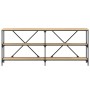 Mesa consola hierro madera ingeniería roble Sonoma 180x30x75 cm de vidaXL, Mesas auxiliares - Ref: Foro24-832854, Precio: 100...