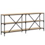 Mesa consola hierro madera ingeniería roble Sonoma 180x30x75 cm de vidaXL, Mesas auxiliares - Ref: Foro24-832854, Precio: 100...