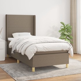 Box spring bed with taupe gray fabric mattress 100x200 cm by vidaXL, Beds and slatted bases - Ref: Foro24-3131813, Price: 396...