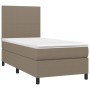 Cama box spring colchón y luces LED tela gris taupe 100x200 cm de vidaXL, Camas y somieres - Ref: Foro24-3134697, Precio: 389...