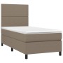 Cama box spring colchón y luces LED tela gris taupe 100x200 cm de vidaXL, Camas y somieres - Ref: Foro24-3134777, Precio: 379...