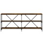 Mesa consola hierro madera ingeniería roble ahumado 180x30x75cm de vidaXL, Mesas auxiliares - Ref: Foro24-832855, Precio: 79,...