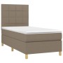 Box spring bed with mattress and LED lights taupe gray fabric 100x200 cm by vidaXL, Beds and slatted bases - Ref: Foro24-3135...