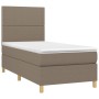 Boxspringbett mit Matratze und LED-Leuchten taupegrauer Stoff 100x200 cm von vidaXL, Betten und Lattenroste - Ref: Foro24-313...