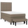 Cama box spring con colchón tela gris taupe 100x200 cm de vidaXL, Camas y somieres - Ref: Foro24-3136577, Precio: 395,99 €, D...