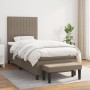 Cama box spring con colchón tela gris taupe 100x200 cm de vidaXL, Camas y somieres - Ref: Foro24-3136737, Precio: 408,38 €, D...