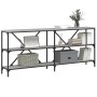 Sonoma gray engineered iron and wood console table 180x30x75cm by vidaXL, Side tables - Ref: Foro24-832856, Price: 82,99 €, D...